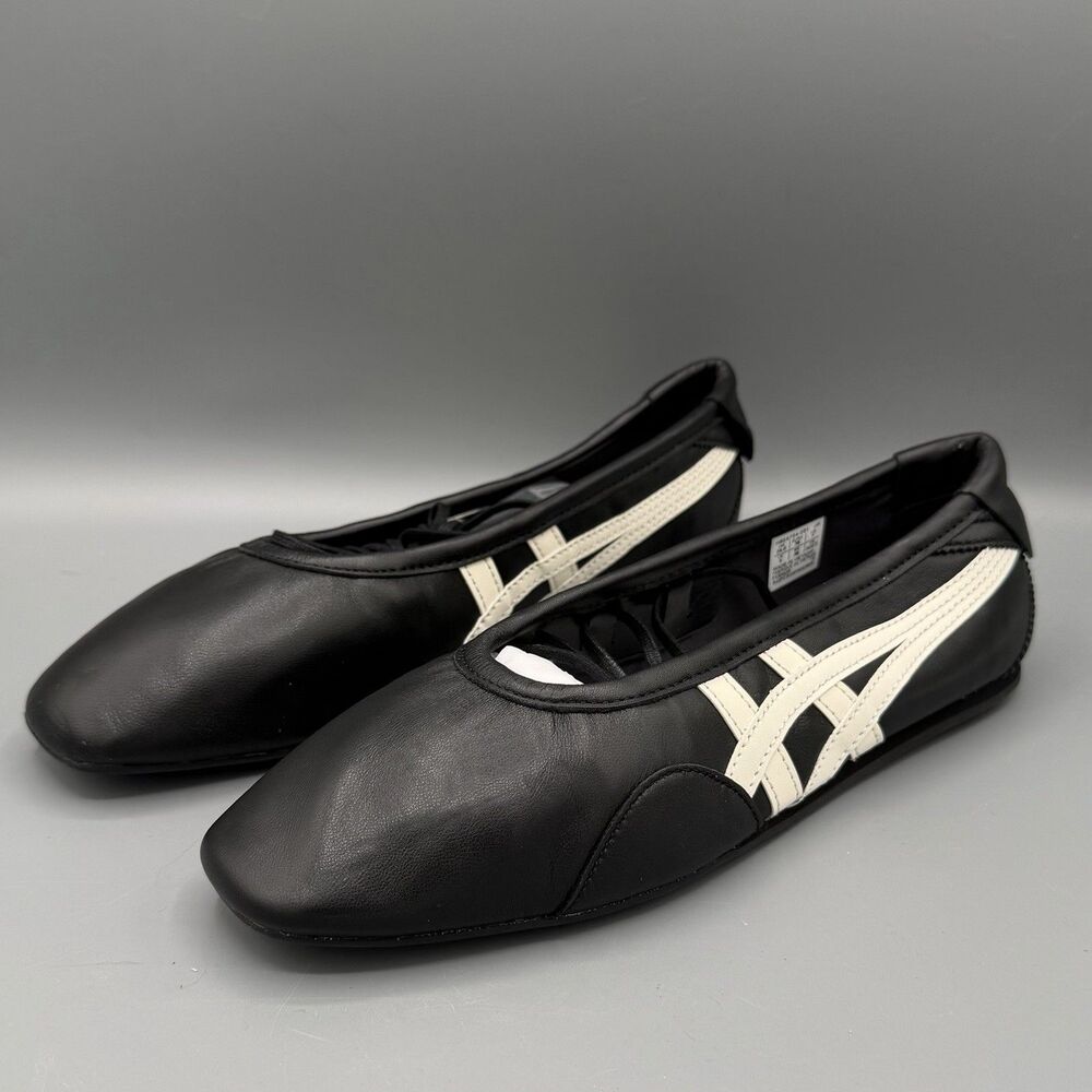 Onitsuka Tiger Gymnarina Ballet Sneakers Black/Cream 1182A704-001 Size 7 NWOB